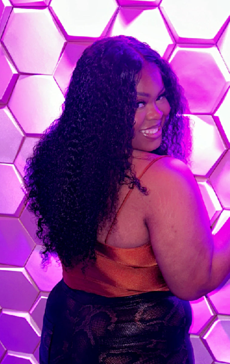 13x4 Custom HD Lace Deep Wave custom Wig – 24” | 250% Density / Pre-plucked, pre bleached and styled